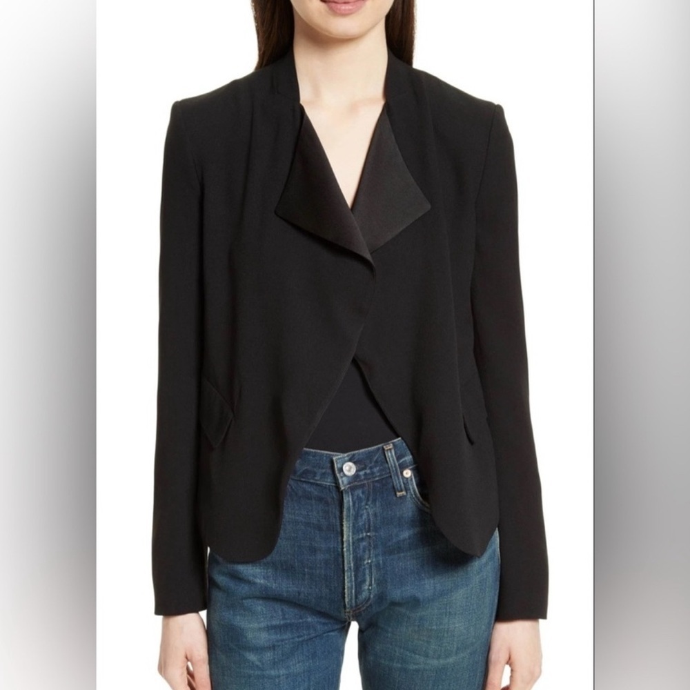 Theory Blazer Kensington Peplum Jacket Black Size 6